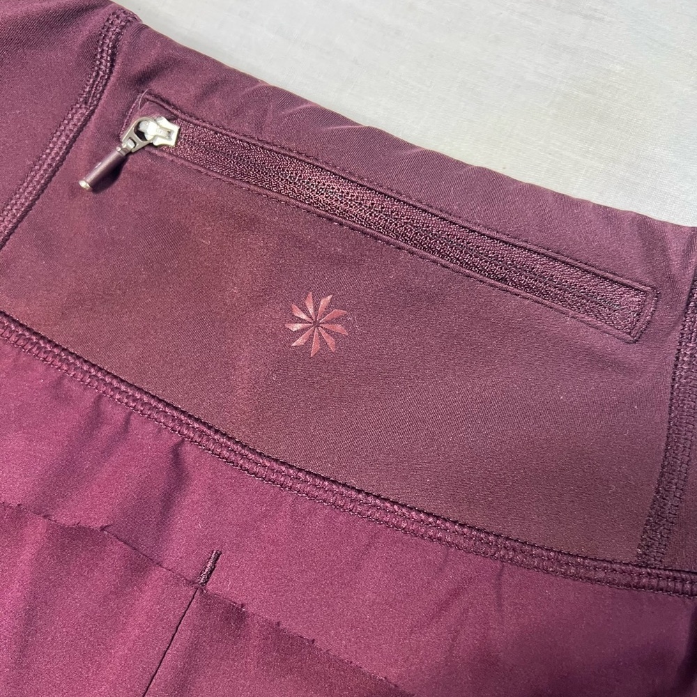 Athleta Running Workout Shorts Maroon Women’s Size S - Picture 5 of 6